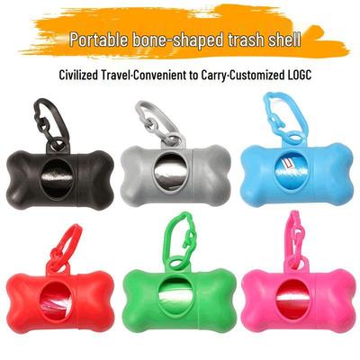 Портативный совок для уборки фекалий в форме косточки с диспенсером для пакетов для отходов