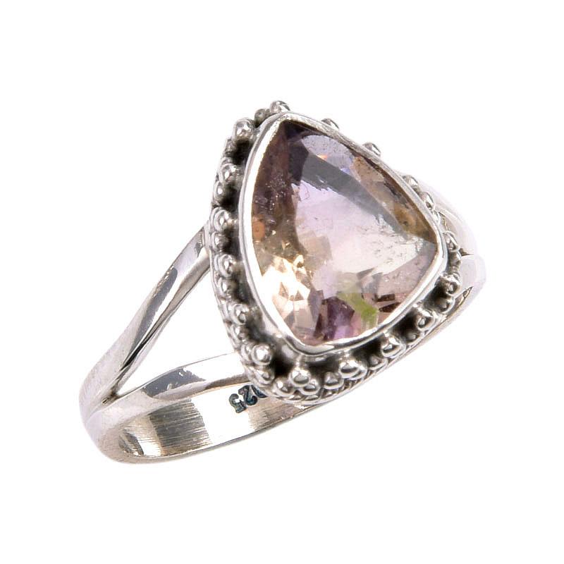 Натуральный аметрин драгоценный камень ручная работа 925 чистое серебро ювелирное кольцо размер 7 V7e78