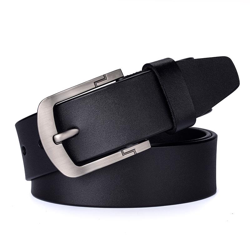 Men'S Leather Pin Buckle Belt Real Cowhide Belt Antique Casual Men'S Pants Belt