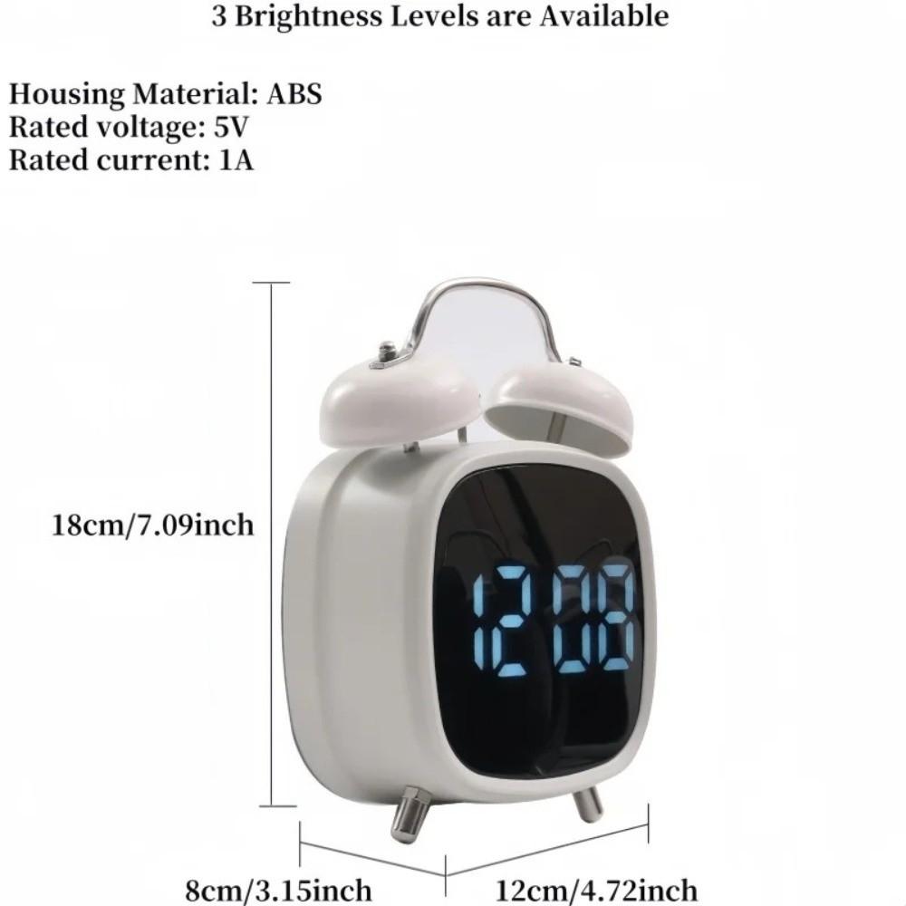 High Volume Twin Bell Alarm Clock Voice Control Digital Alarm Clock Table Clock  Indoor Use