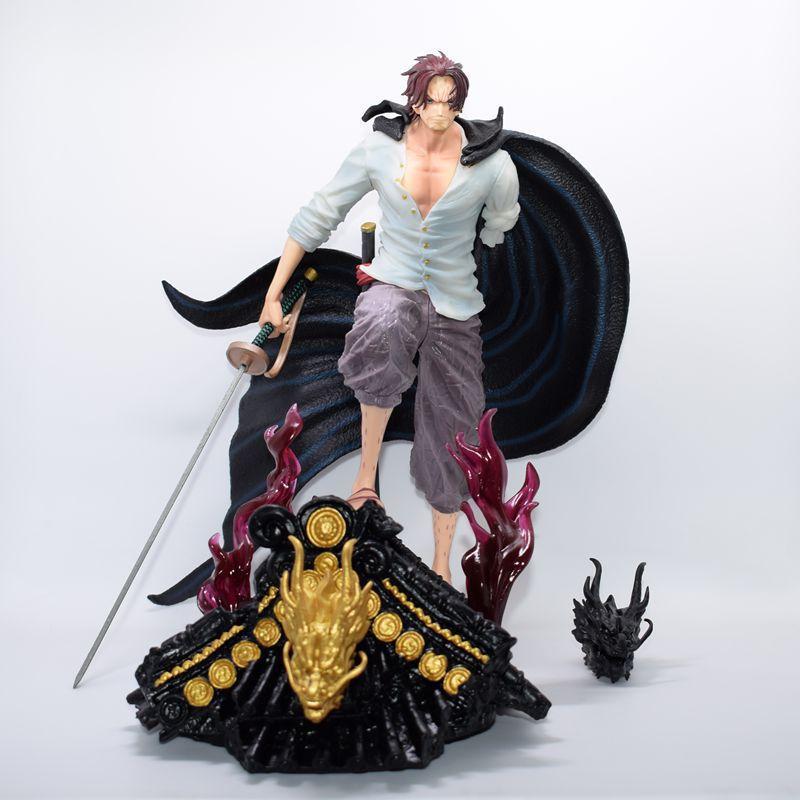30cm Anime One Piece Roof Red Hair Shanks Battle Figure Statue Model Collection Decoration Desktop Decorate Toys Boys Gifts