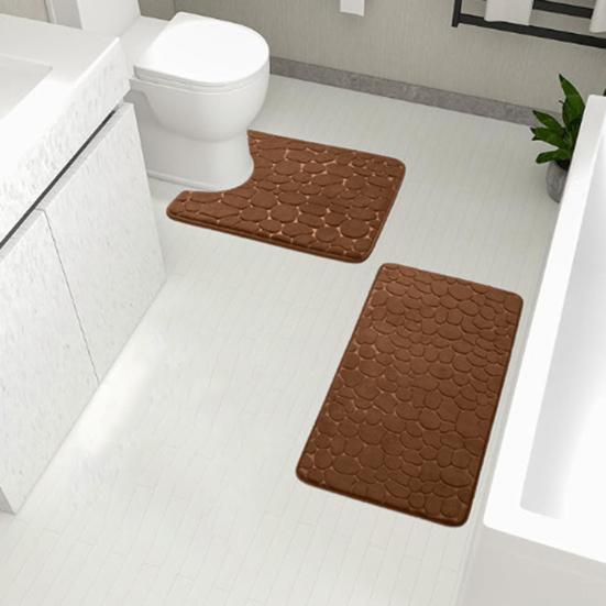 2 шт./компл. коврик для ванной комнаты с тисненым камнем, противоскользящий нижний коврик для ванной комнаты, очень толстый впитывающий коврик для ванной