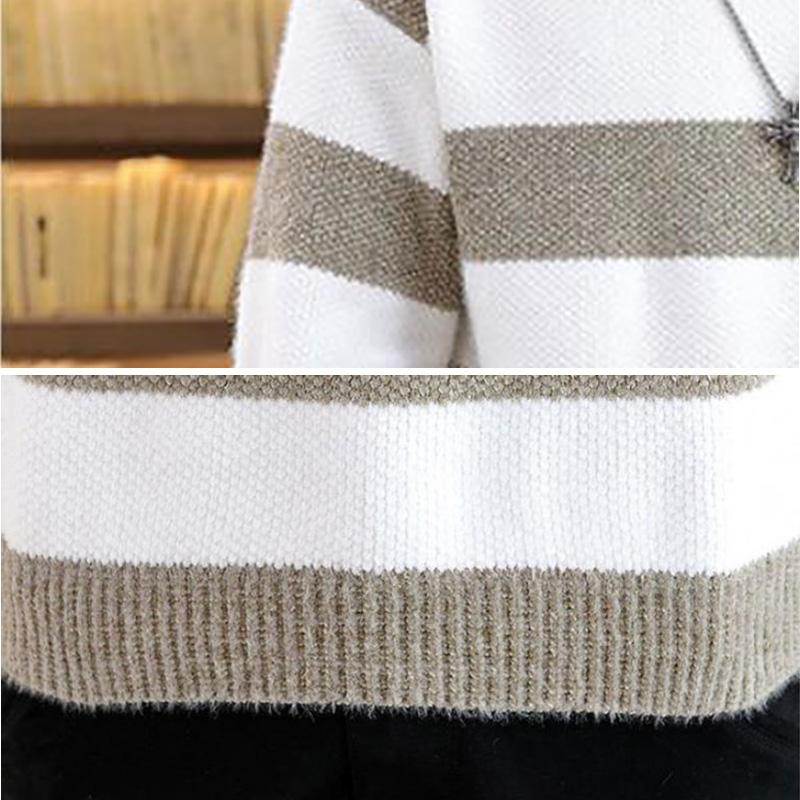 Весенне-осенний свитер с высоким воротом, нижняя рубашка с узором «зебра», фирменный свитер Tide, свободный кардиган, мужской пуловер