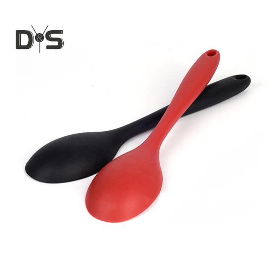 Ложка устойчивая к коррозии, устойчивая к высоким температурам, эргономичная ручка, обеденная силиконовая антипригарная овальная ложка, принадлежности для столовой посуды