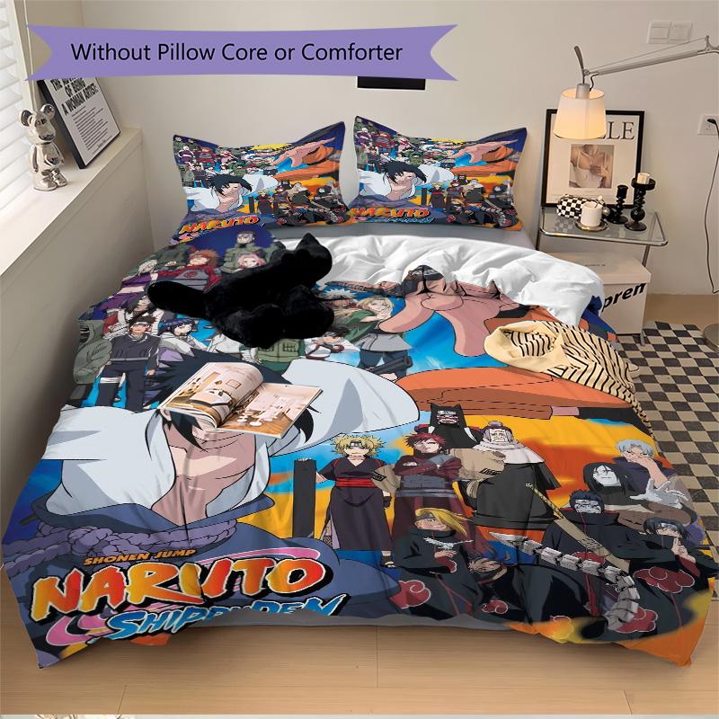 Naruto'S Epic Journey Print 3Pcs Bedding Setduvet Cover With 2 Bedropillowcase Home Birthday Gift
