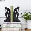 Черная статуэтка Мыслителя Читателя Библиотечный книжный шкаф Закладка для книг Абстрактный персонаж Статуэтка из смолы Настольное украшение Фигурка Статуэтка