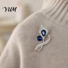 Floral Clothing Pin Women Rhinestone Flower Brooch Pin, Sparkling Lapel Coats Jewelry Decorative Accessory for Dresses Suits