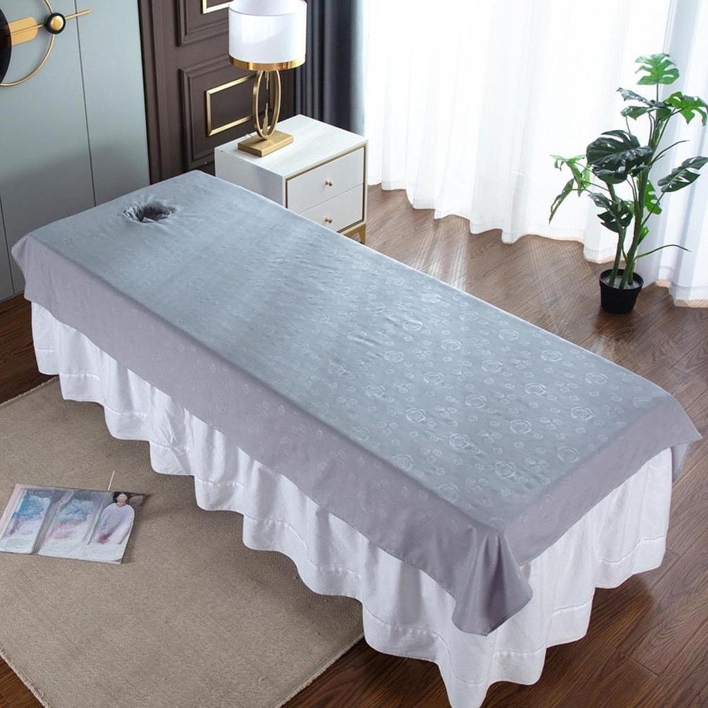 Beauty Bed Sheet Massage Tablecloth Polyester Oil Resistant with Hole Equipment Salon