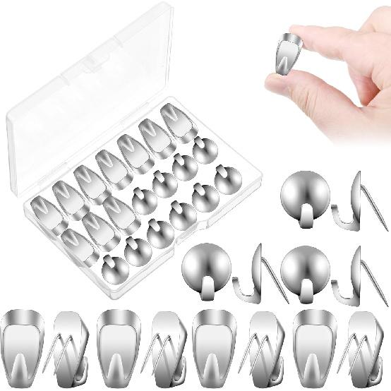 Cubicle Hooks Fabric Panel Wall Hooks, 20 Pieces Metal Push Pin Picture Hanging Hooks for 40 Lbs/20 Lbs, Cubicle Coat Hook for Office Home Cork Board