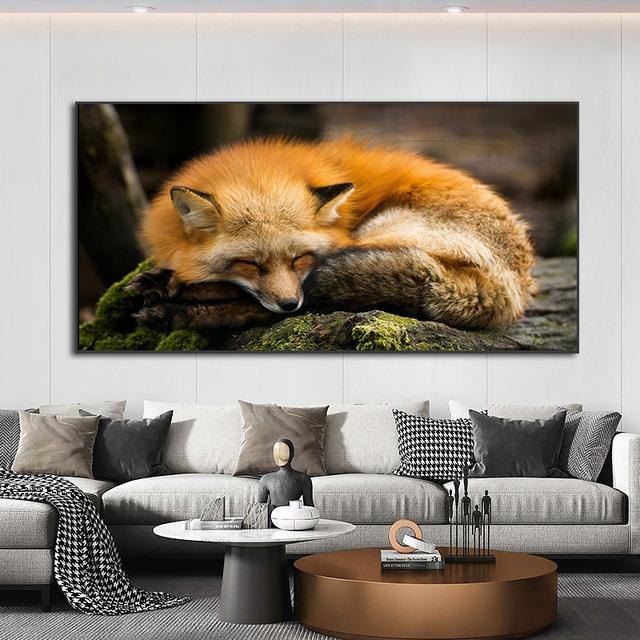 Животное черно-белый дикий тигр Лев лиса картина маслом плакат настенная картина украшение дома