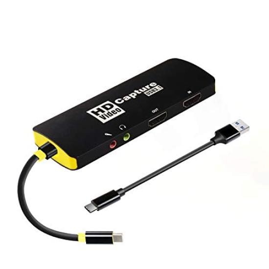 Карта захвата TreasLin, USB 3.1, Устройство захвата HD видеоигр 1080P 60fps с входом IC, Совместимо с Win7 8 10 Mac Linux OBS Youtube
