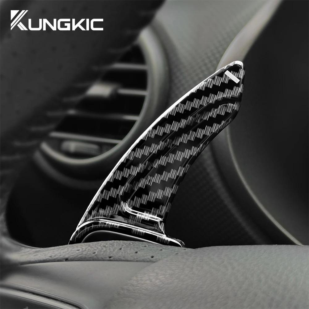 Carbon Fiber Style Steering Wheel Paddle Shifter Cover for Seat Leon 2005-2012