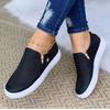 Women Shoes 2024 Fashion Round Toe Flats Loafers Female Slip On Zipper Casual Shoes Autumn Fashion Female Moccasins Plus Size 43