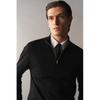 H M sliM Fit Merino Wool Zip Up Sweater Black