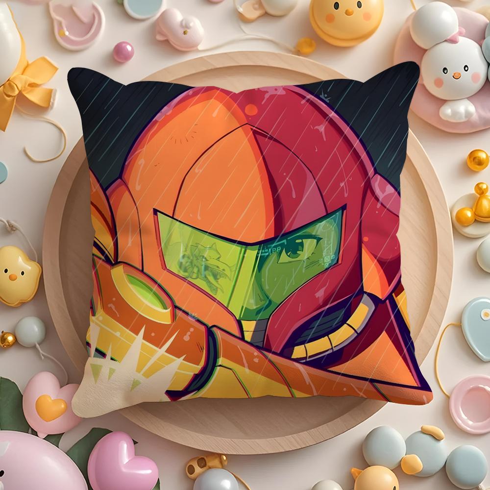 Чехол на подушку Аниме M-Metroid для дома и автомобиля, многоцелевой, двусторонний, мягкий и прочный для повседневного использования