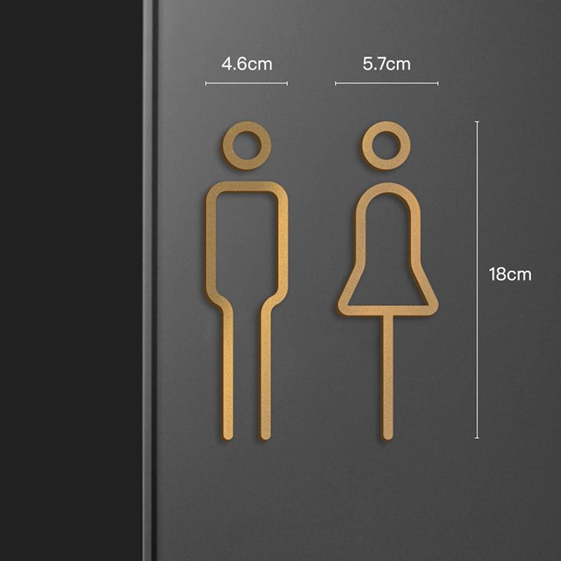 3D Сделай сам Женщина Мужчина Табличка на дверь туалета Ванная комната Туалет WC Табличка на дверь туалета Наклейка на стену Декор Съемный Логотип