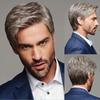 Synthetic Grey Hair Wig Older Men Fashion Short Straight Wig Natural Soft Fluffy Heat Resistant Daily Cosplay Party Use