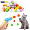Plush Ball Shooting Gun Cat Toys Interactive Kittens Mini Pompoms Launcher Games Pet Accessories Supplies Indoor Cats Self Play