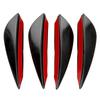 4pcs Front Bumper Air Knife Spoiler Modification Universal Diffuser PVC Paste TypeGlossy Black