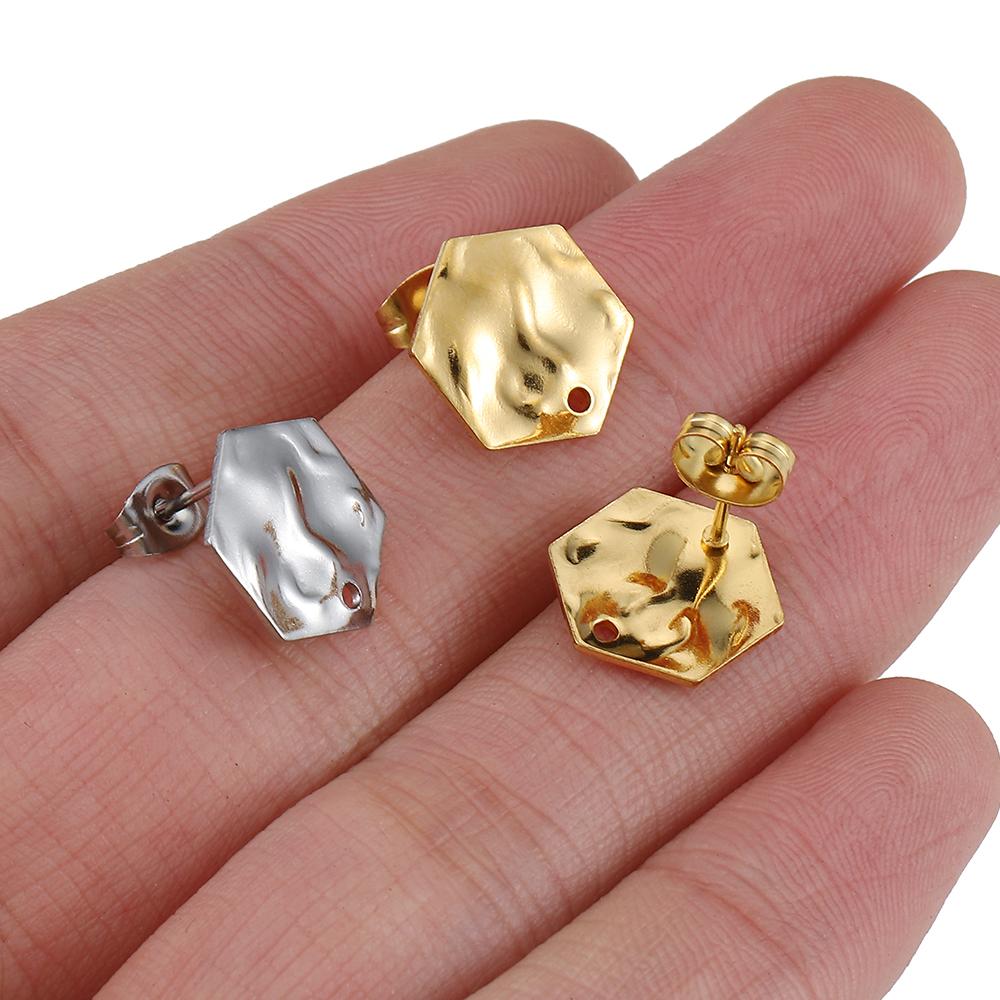 10pcs Stainless Steel Earrings Posts Ear Studs Star Flower Dangle Earrings Base for Earring Jewelry Making DIY Accessories