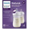 Lot De 2 Biberons - PHILIPS AVENT- Natural 3.0 - Anti-colique - 260 Ml - AirFree - Tétine Imitant La Forme Du Sein - Blanc