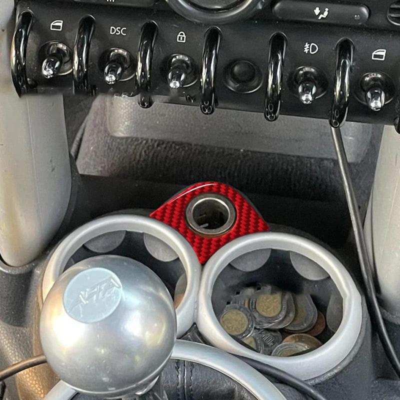 Наклейки-декорации в стиле карбон для Mini Cooper R50 R53 2002-2006, накладки на панель прикуривателя.