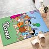 Custom Flintstone Mat Personalized Name, Polyester Washable Indoor Entryway Rug, Gift for Christmas, Easter, Thanksgiving Day