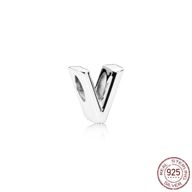 Браслет-подвеска из серебра 925 пробы с буквами AZ и буквами, бусины с именем для женщин, DIY кулон, изготовление ювелирных изделий