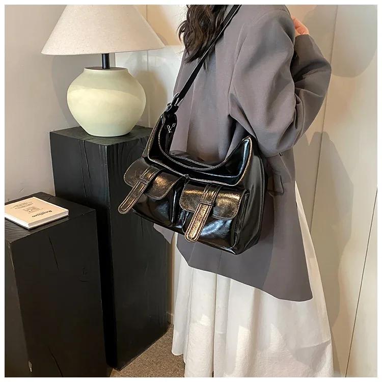 Твердые мягкие внутренние отделения сумки через плечо большой емкости швейная линия горячая распродажа женские сумки из искусственной кожи на молнии