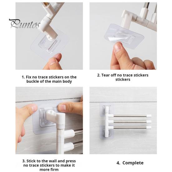 Вешалка для полотенец для ванной комнаты с вращающейся на 180 градусов штангой, простая установка без проколов, многослойная подвесная штанга для полотенец