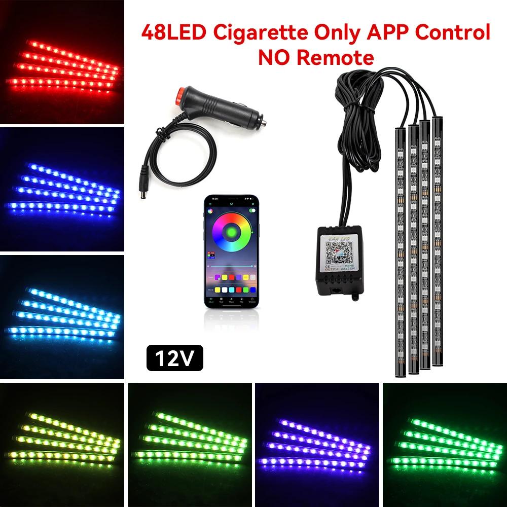 Car LED Lights Interior Lights with App/Remote Control RGB Lights Music Mode LED Lights for Car Interior Atmosphere Light Strip