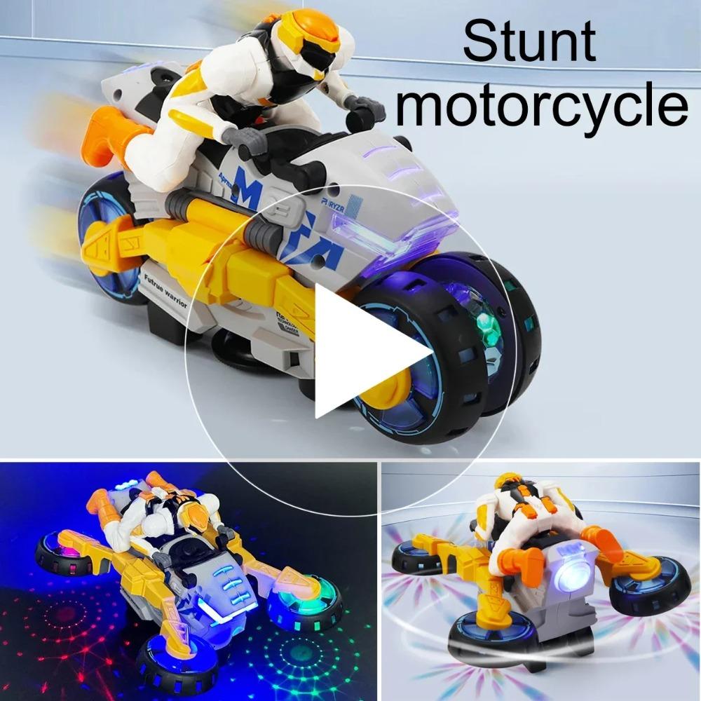 Transformation Stunt Motorcycle Model Toys Electric Music Lighting 360 Degree Rotation Vehicle Toy Kids Birthday Christmas Gifts