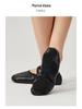 Women's Soft Sole Ballet Dance Shoes, Black PU Leather, Two-Point Bottom
