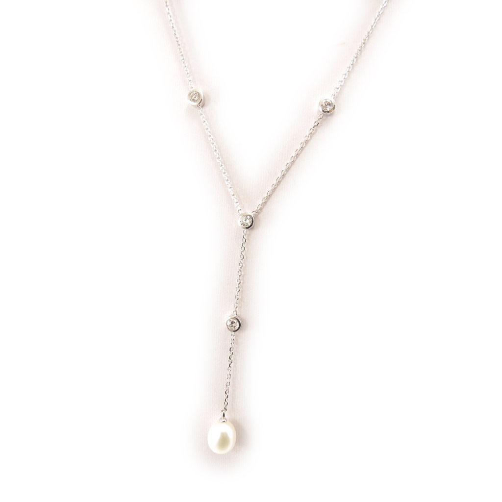 Les Trésors De Lily [C9448] - Серебряное колье «Unique» Серебро белое (родиевое покрытие) - 8x1 см