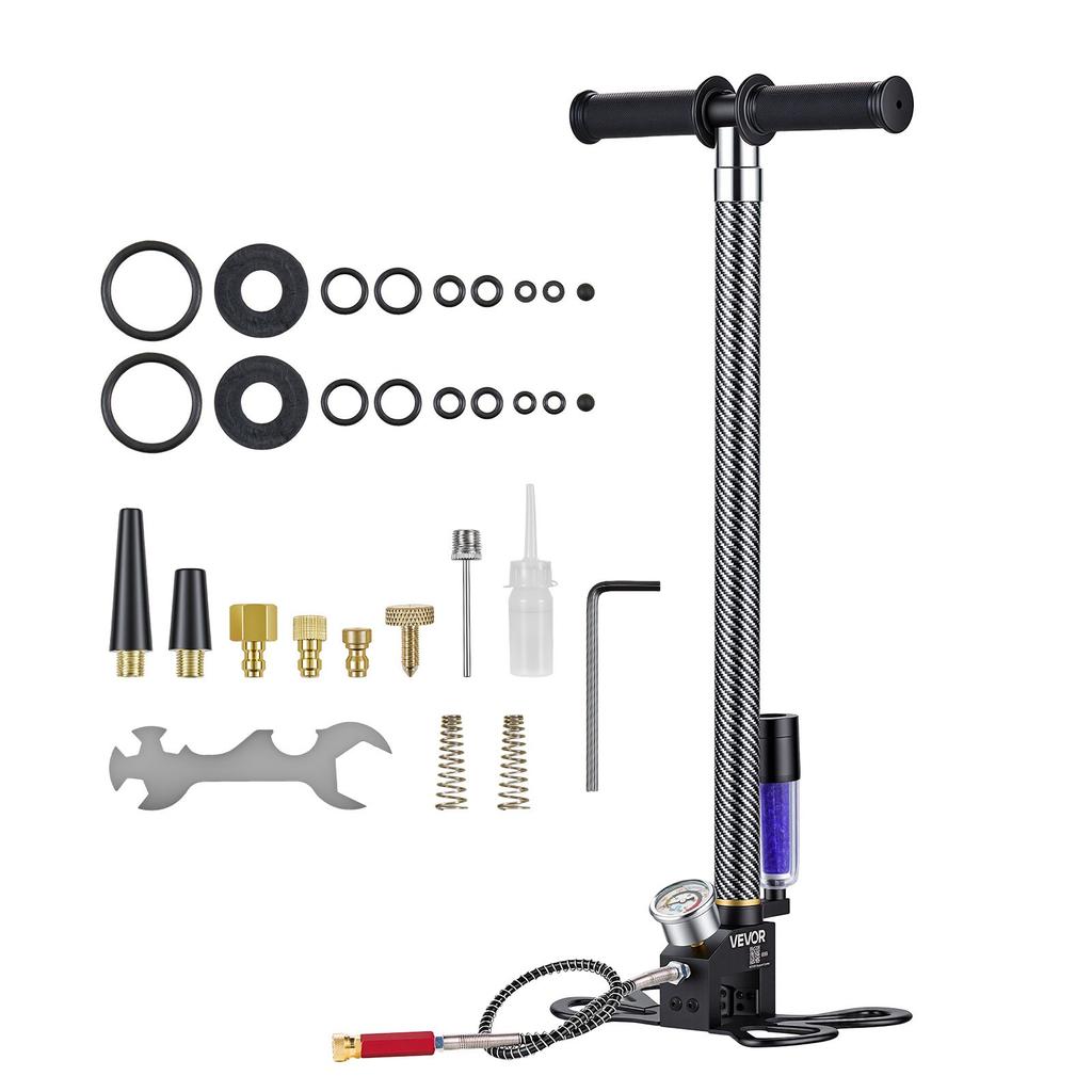 VEVOR PCP Hand Pump, 3.5 Stage, High Pressure Air Rifle Filling Stirrup Pump, 31.03 MPa 4500 PSI, with Oil-Moisture Filter, Pressure Gauge