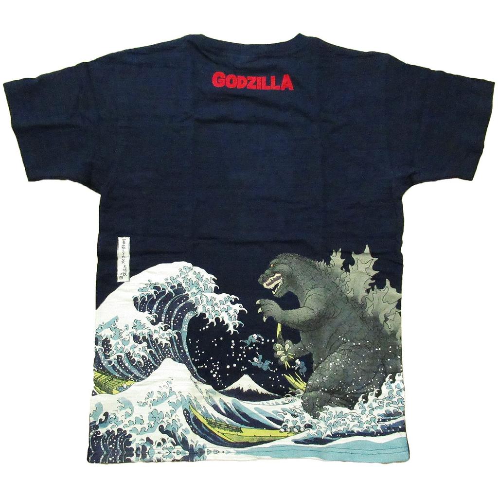 Forkart Godzilla Views of Mount Fuji Giant Monsters Navy M T-shirt Thirty-six (chest 78-84cm)