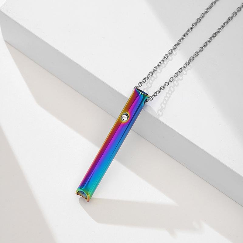 Ожерелье-свисток для осознанного дыхания из нержавеющей стали, ожерелье для снятия тревоги, стресса, паники, инструменты для медитации