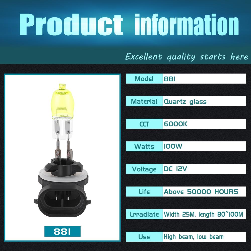 2pcs H1/H3/H4/ H7/H9/H11/880/881/9005/9006 100W 2800K 3000LM White Light Car HOD Headlight Halogen Lamp