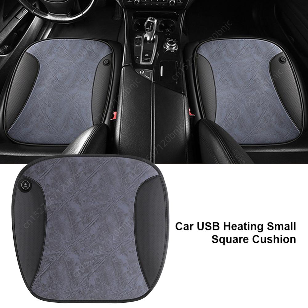 12 В чехол для автомобильного сиденья с подогревом, регулируемая температура, USB, подушка для переднего сиденья, мягкая ПУ, зимняя автомобильная подушка с подогревом