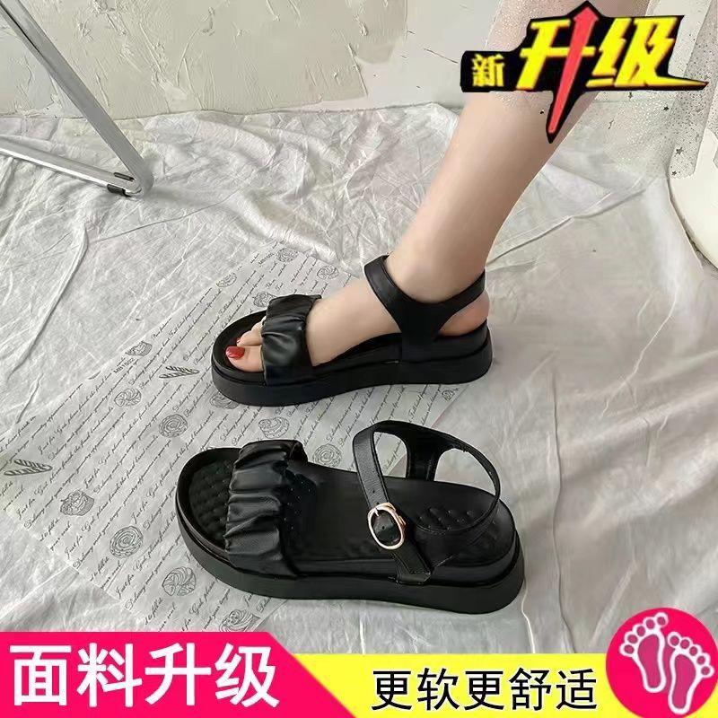 2025 новые сандалии женские повседневные школьницы красивые на платформе сказочный ветер пляжные плоские римские туфли