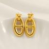 New fashion stainless steel niche design sense pig nose hollow earrings light luxury versatile earrings
