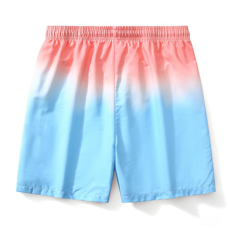 Men's Summer Quick Drying Shorts with Gradient Printed Casual Sports Beach Shorts