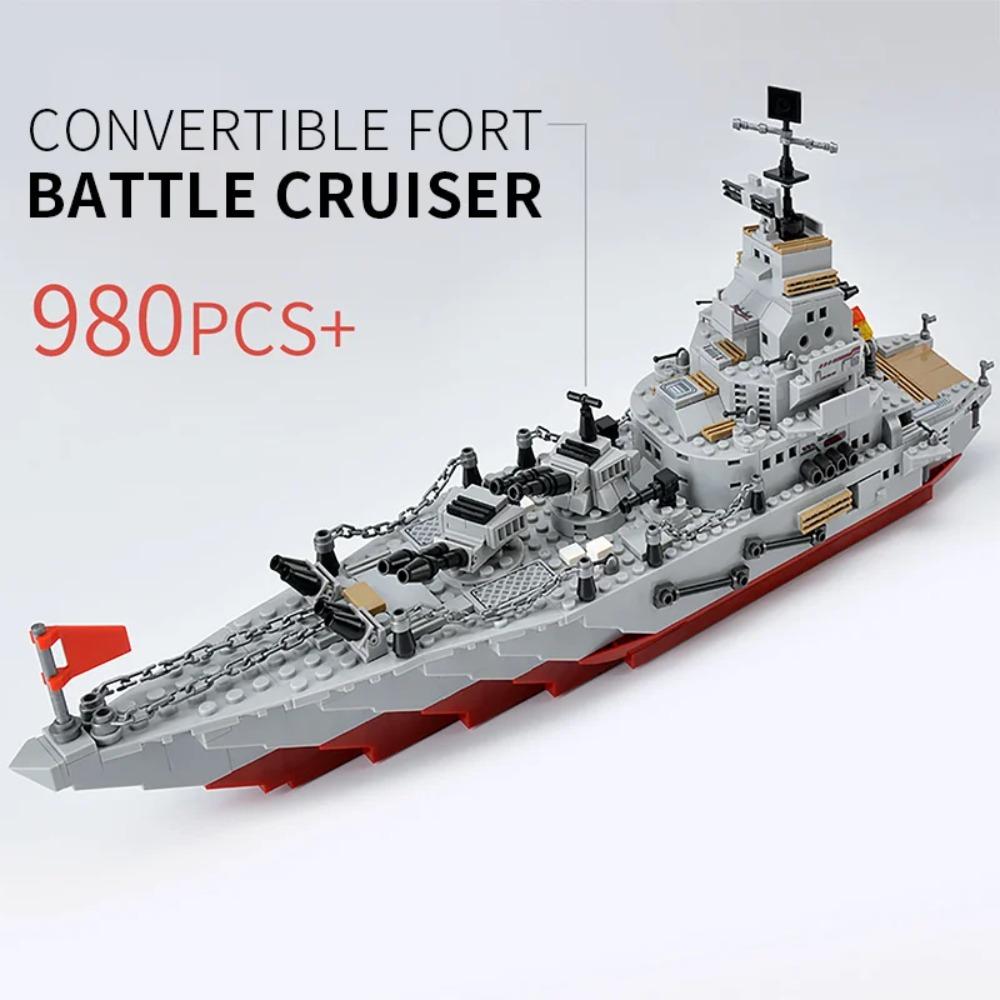 1068PCS Военный комбинированный строительный набор, все в 1 Cruiser Ocean Ship Building Blocks Set с военным кораблем Подарки для игрушек Мальчики Дети