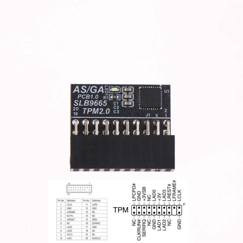 Tpm 2.0-9665 Encryption Security Module Pitch Lpc Tpm For Asus Motherboard Card For Win11 System