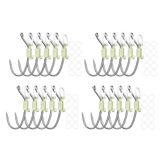 10/20/30Pcs Luminous Live Shrimp Fixing Hook Heavy Duty Metal Barbed Fishhook Freshwater Saltwater Catfish Bass Fishing Hook Fishing Accessories