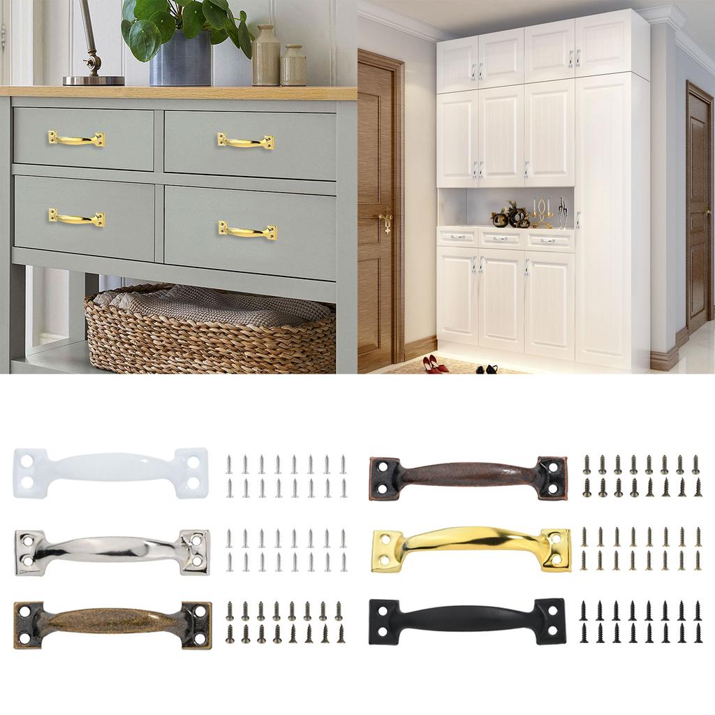 4pcs Barn Door Drawers Handles Bows-Shaped Metal Wardrobe Cabinet Pulls Iron Furniture Knob for Home Decoration