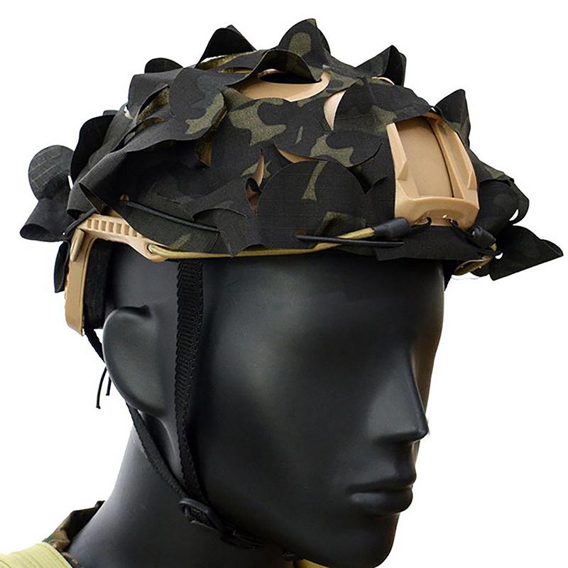 3D Маскировочная Сеть Чехол на Шлем для Airsoft Лазерная Резка Нейлоновый Шнурок Шлем Scrim Cs Военная Игра Пейнтбол Парашютист Охотничьи Аксессуары