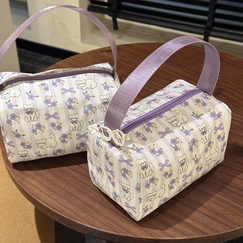 Милая мультяшная ручная косметичка большой вместимости, дорожная портативная сумка для хранения, косметичка для макияжа, креативный подарок на день рождения для девочек