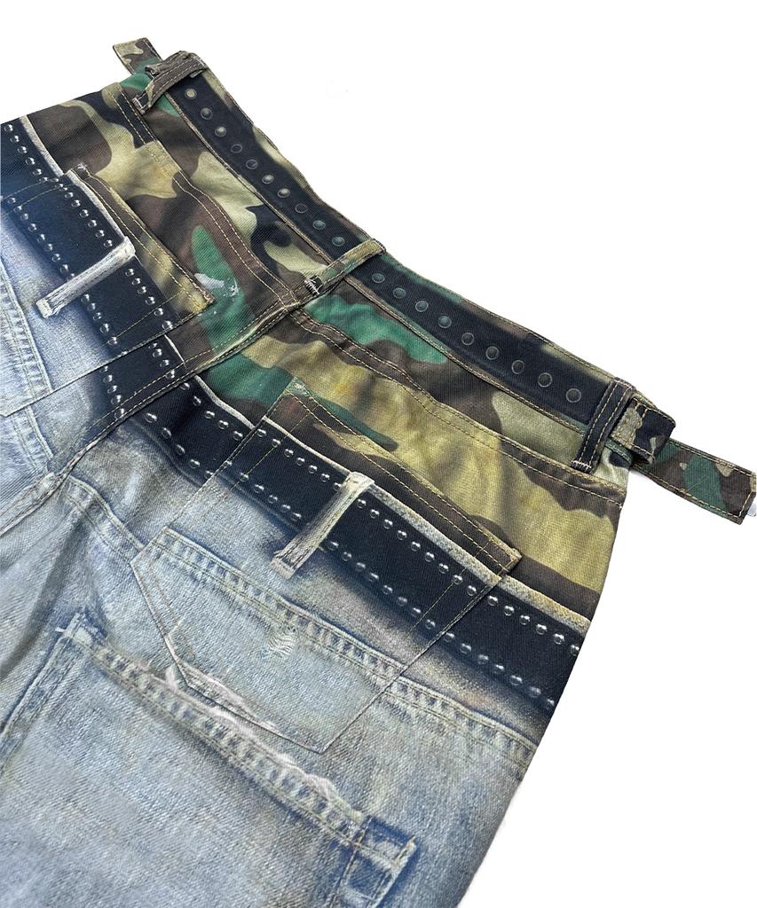 GRAILZ Camo Layered Illusion Denim Pant [Blue]