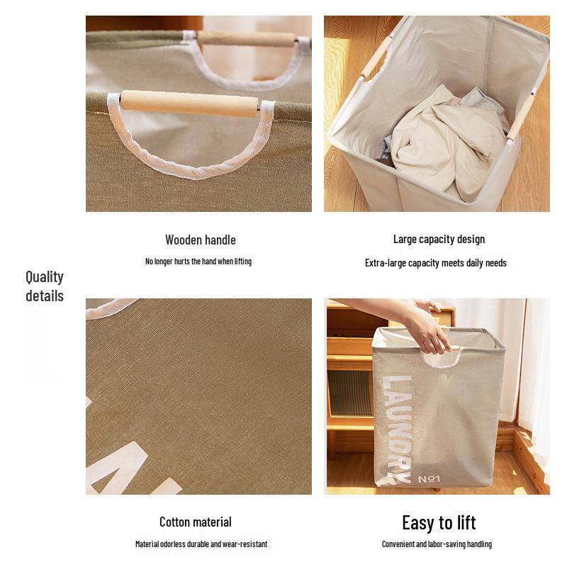 Large Foldable Waterproof Laundry Hamper - Portable Fabric Storage Basket for Bathroom